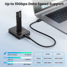 2X 10Gbps Single Bay M.2 SSD-Behuizing Harde Schijf Externe Box NGFF/NVME M.2 Dockingstation SSD-Harde Schijfbehuizing