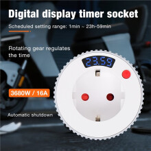 Timer Digital Single Digital Display Countdown Timer 15 Minutes to 24 Hours for All Types of Household EU Plug