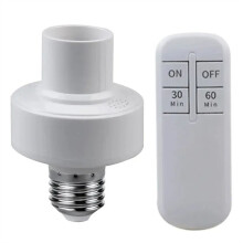 Suporte para Lâmpada com Controle Remoto Sem Fio, Temporizador, Soquete para Lâmpada LED E27, Longa Distância, 110 V