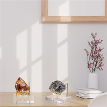 4 Pcs Acrylic Display Stand with Gold Metal Arms Display Pedestal with Acrylic Base Decorative Gold Easel Stand Mineral