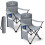 Voyager Pouch Folding Camping Chairs Steel Frame 2 Pack Grey 1