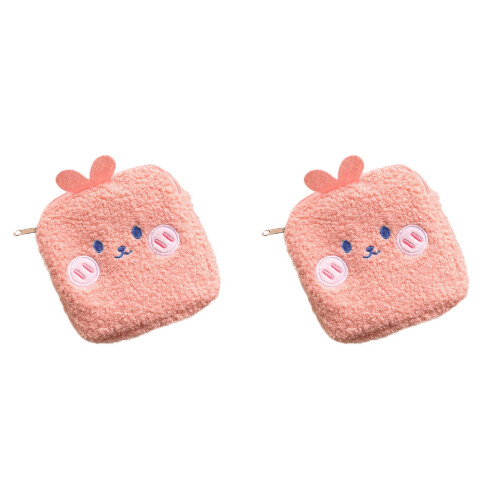 2 Pcs Creative Toilet Bag Compact Sanitary Pad Storage (Pink) 2
