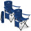 Voyager Pouch Folding Camping Chairs Steel Frame 2 Pack Navy Blue 1