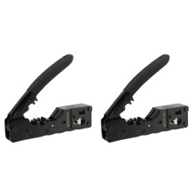 2X Cat5 Cat6 Cat7 Genomgångspressare för RJ45 RJ12 RJ11 Nätverksanslutningar Modulära Kontakter Ethernet-Kablar EZ Crimp Tool