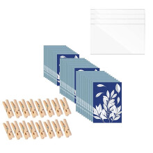 48 Blatt Sonnendruckpapier A5 Solar-Zeichenpapier Naturdruckpapier für Kinder Erwachsene Kunsthandwerk DIY mit Klemmbrett