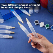 24 Empty Fillable Blank Paint Markers Refillable Paint Pen Fine Tip Graffiti Markers Acrylic Markers for Oil Painting
