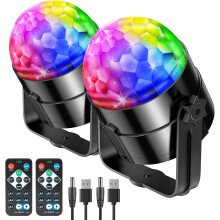 Party Disco Light RGB Rotating Magic Ball LED DJ Club Stage Lights with Remote Sound Activated, Strobe & Multi Pattern