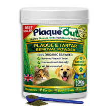 Plaque Out 100g Pot - Tartar Plaque Remover Bad Breath for Dog & Cats