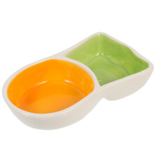 Orange Ceramic Hamster Bowl Carrot Shape Small Pet Feeder Durable