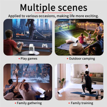 4K Portable Projector Built-in Speaker 1280x720P WiFi6 BT5.0 Android System Auto Focus for Home Theater US Plug
