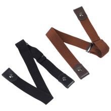 2Stk Unsichtbarer Gürtel Elastischer Jeans Gürtel PU Canvas Mehrfarbig