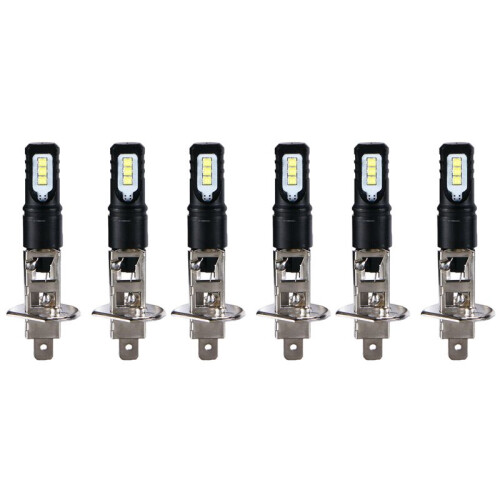 6X H1 6000K Super Bright White 6000LM DRL LED Headlight Bulb Kit High-
