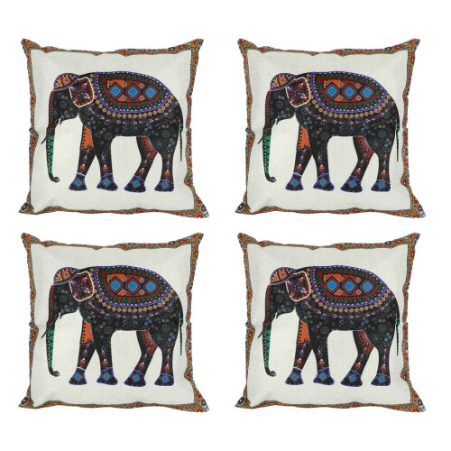 4X Indian Decorazione A Forma di Cuscino per Cuscino da Tiro in Cotone E Lino