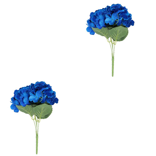 2Pcs Durable Dark Blue Synthetic Hydrangea Decorative Flower Ornament 2