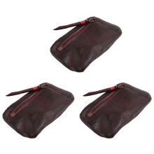 3X Vintage Men's Genuine Leather Coin Purse Card Case Holder Wallet Clutch Male Short Zipper Small Change Bag