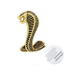 Μπροστινή μάσκα αυτοκινήτου Cool Metal Snake Cobra με έμβλημα πλευρικού φτερού, στυλ D δεξιά
