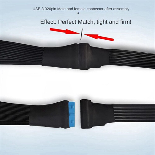 2X Placa-MãE USB 3.0 19PIN Header 1To2 Extension Splitter Cable 19Pin 20Pin Extension Header Adapter Cable Cable 15cm 1