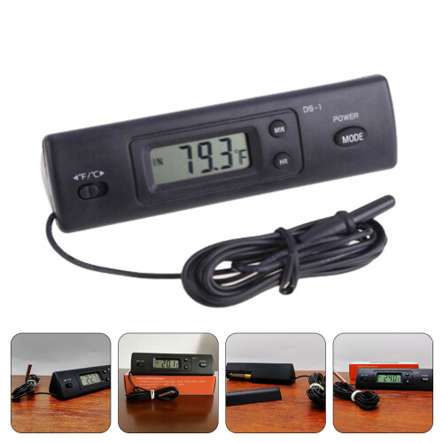 Digitalanzeige Thermometer Schwarz 1 Satz Rechteckig 2