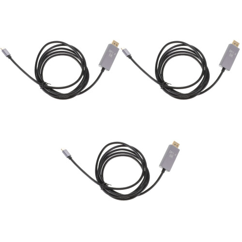 3Pièces Câble Vidéo USB Type-C Vers Displayport 1.4 Usage Informatique 2