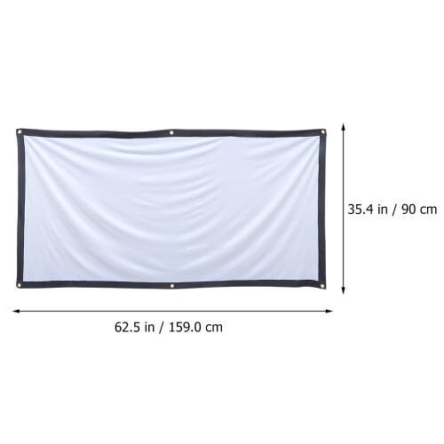 1Set Foldable Polyester Projector Screen Indoor Outdoor Portable White 1
