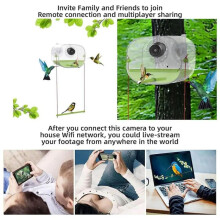 Bird Feeder with Camera Feeder for Birds with Strong Suction Cup Large-Capacity Food Organizer