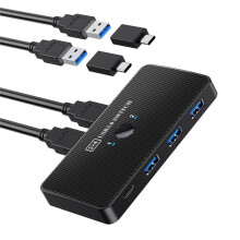 USB3.0 Adapter USB 3.0 Switcher 2 Input 4 Output USB KVM Switcher Printer Sharer for Computer Keyboard
