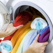 Waschmaschinenball – ZERODIS – 6 Stück – Entfernt Haare und Fusseln – Blau und Weiß