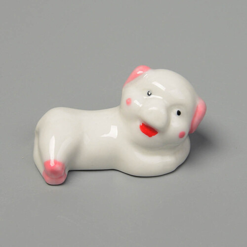 5Pcs Ceramic Pig Chopstick Rest White Chopstick Holder Spoon Stand 2