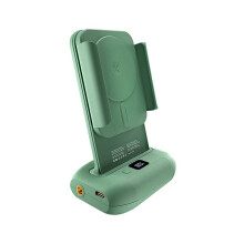 Phone Bracket with Remote Control Anti-Shake Wireless Charging Rotatable Clamp for Versatile Shooting,Green