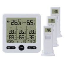 Draadloos Weerstation voor Één Tot Drie, Digitale Binnen- en Buitenthermometer en Hygrometer, Kleurenschermalarmmonitor