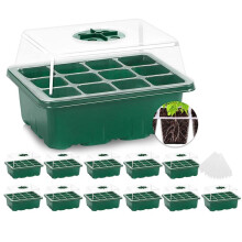 Zaadstartbak, Zaailingstartbak Plantstartset Broeikaskiemingsset voor Zaadteelt, 12 Stuks