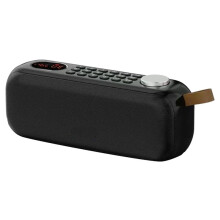 Przenośny Głośnik , Zewnętrzny Głośnik Bezprzewodowy z Basem, Pokrętło do Radia FM, Regulacja Głośności, Odtwarzacz USB, Połączenia