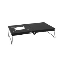 Table de Camping Pliable en Acier Ultraléger pour Cuisinière D'Extérieur, pour la Pêche en Plein Air, la Randonnée, Noir