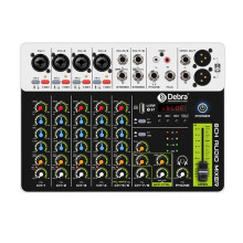 DEBRA PROFESSIONAL AUDIO V8 Audio Mixer Small Mixing Console with  USB 48V Phantom Power Delay Repaeat for DJ EU Plug