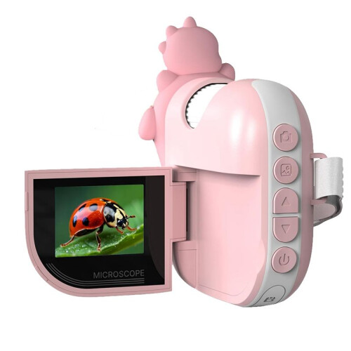 Microscope for Kids,  Portable Microscope with 8 Adjustable LED Lights, 2-Inch LCD Screen Pocket Microscope Camera
