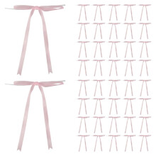 100 Pcs Twist Tie Bows Bulk 5x7 Inch Satin Ribbon Bows for Gift Wrapping Cake Treat Bags DIY Gift Wedding Baby A