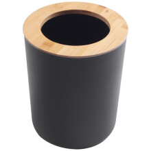 Conjunto de AcessóRios de Banho de Bambu de 6 PeçAs Ecologicamente Correto Conjunto de AcessóRios de Banheiro com Dispensador de LoçãO Etc. Preto