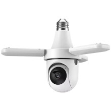 Lâmpada LED E27 com Câmera, Rastreamento Automático de 3MP, Inclinável e com Detecção de Movimento Sem Fio 2.4G Wi-Fi
