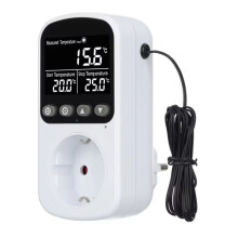 Digital Temperature Controller Socket Outlet Thermostat with Timer Sensor Probe Heating Cooling 16A Backlight EU