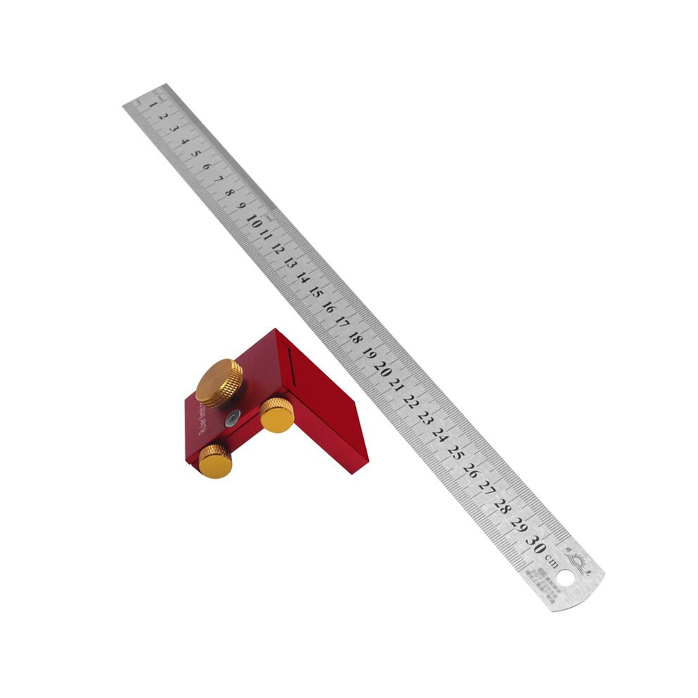 Steel Ruler Scribing Positioning Block,Aluminum Angle Scriber Marking Gauge,Diy Carpentry Scriber Measuring Locator 6032073255586