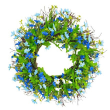 Spring Wreath for Front Door Artificial Spring Front Door Garland Bright Color Wildflower Wreath for Porch Fireplace