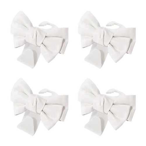4pcs Multifunctional Backseat Hooks Car Interior Storage Bag Hooks Cute Bow Shape