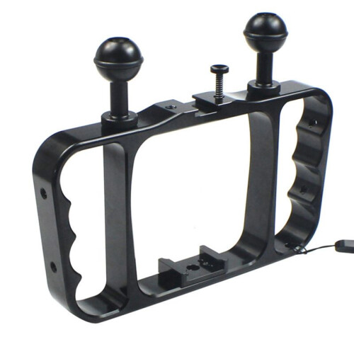 Underwater Action Camera Diving Rig Dual Handheld Diving Bracket Flashlight Stand Selfie Stick Stabilizer for  13