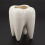 2X Tooth Shape White Ceramic Flower Pot Modern Design Planter Teeth Model  Desktop Pot  Gift(Without Plants) 3