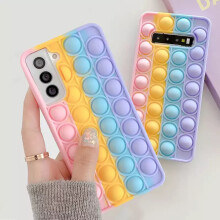 Fidget Phone Case with Builtin Push Pop Bubbles for Samsung Galaxy A71 A70 A50 S20 FE S21 Plus A32