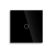 EU 1-Gang 2-Wege Dual-Touch-Schalter, Gehärtetes Glas, Treppenschalter, Schlafzimmer-Sensorschalter, Kein WLAN Erforderlich, Schwarz