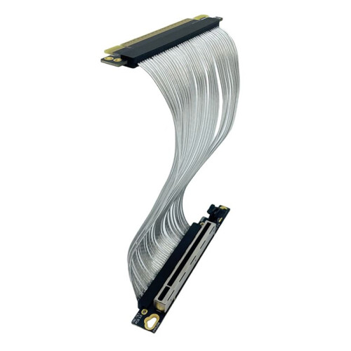 PCIe 5.0 X16 GPU  Card Extension Cable PCI-E 5.0 Gen5 64GB/S Silver-Plated Cable 90Right Angle Riser Cable 15cm