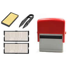 Self Inking Stamp Set Benutzerdefinierte Personalisierte DIY Business Name Nummer Adresse Druckstempel mit Pinzette Kit Rot