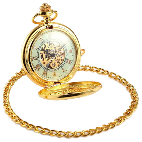 Luxury Golden Luminous Mechanical Pocket Watch 2