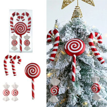 Christmas Hanging Candy Candy Cane Pendant Red White Candy Lollipop Christmas Tree Decor Home New Year,B